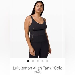 Special Edition Lululemon Black Align Tank with Gold Accents